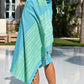 ZusenZomer Fouta Hammam Handtuch BIARRITZ – 100x190 cm – Schwarz mit Türkis