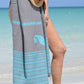 ZusenZomer Fouta Hammam Handtuch BIARRITZ – 100x190 cm – Schwarz mit Türkis