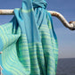 ZusenZomer Fouta Hammam Handtuch BIARRITZ – 100x190 cm – Schwarz mit Türkis