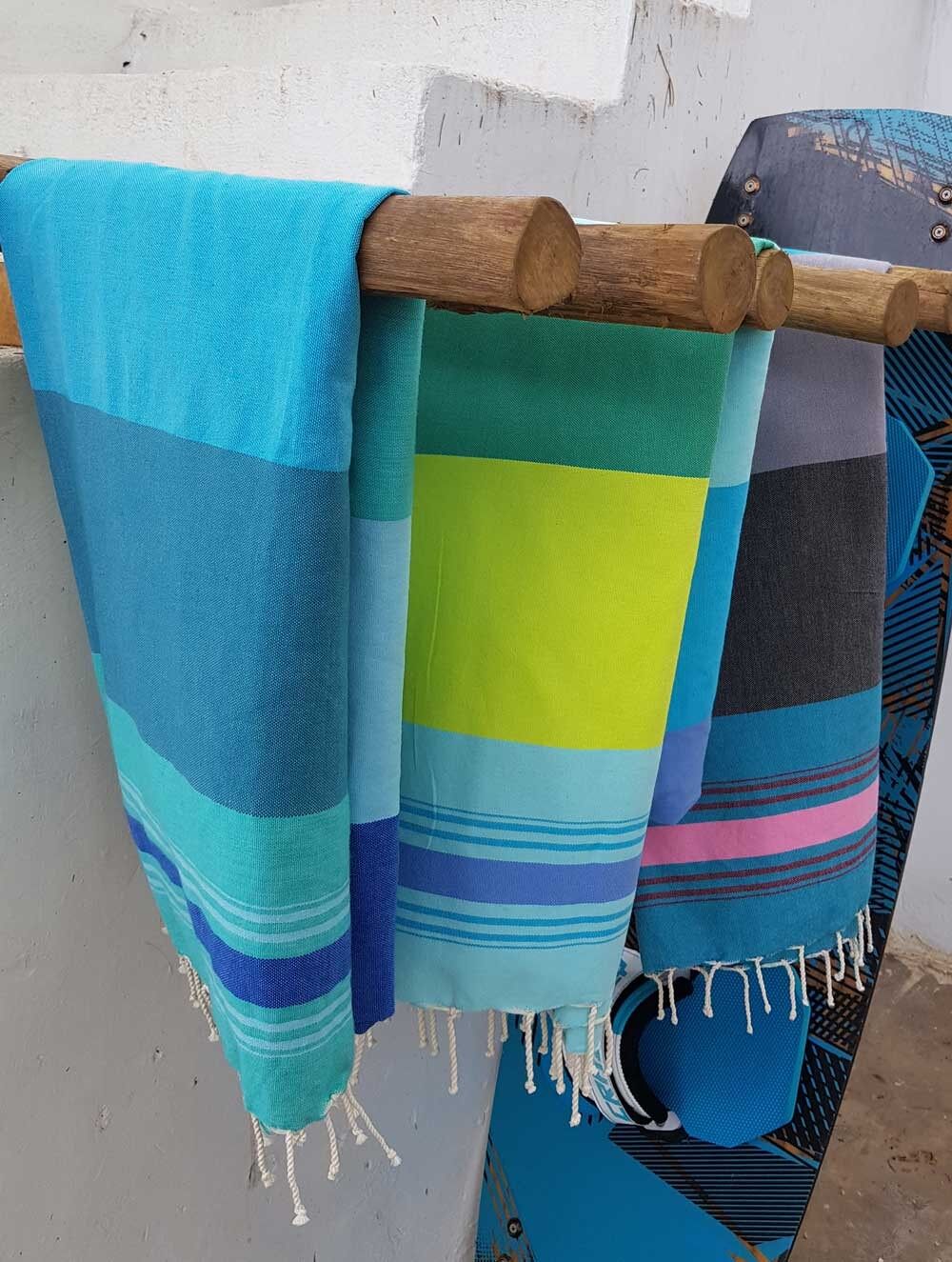 ZusenZomer Fouta Hammam Strandtuch CASABLANCA – 100x190 cm – Grün Blau