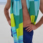 ZusenZomer Fouta Hammam Strandtuch CASABLANCA – 100x190 cm – Grün Blau