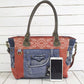 Sunsa Damen Große Crossbody Schultertasche rot/blau