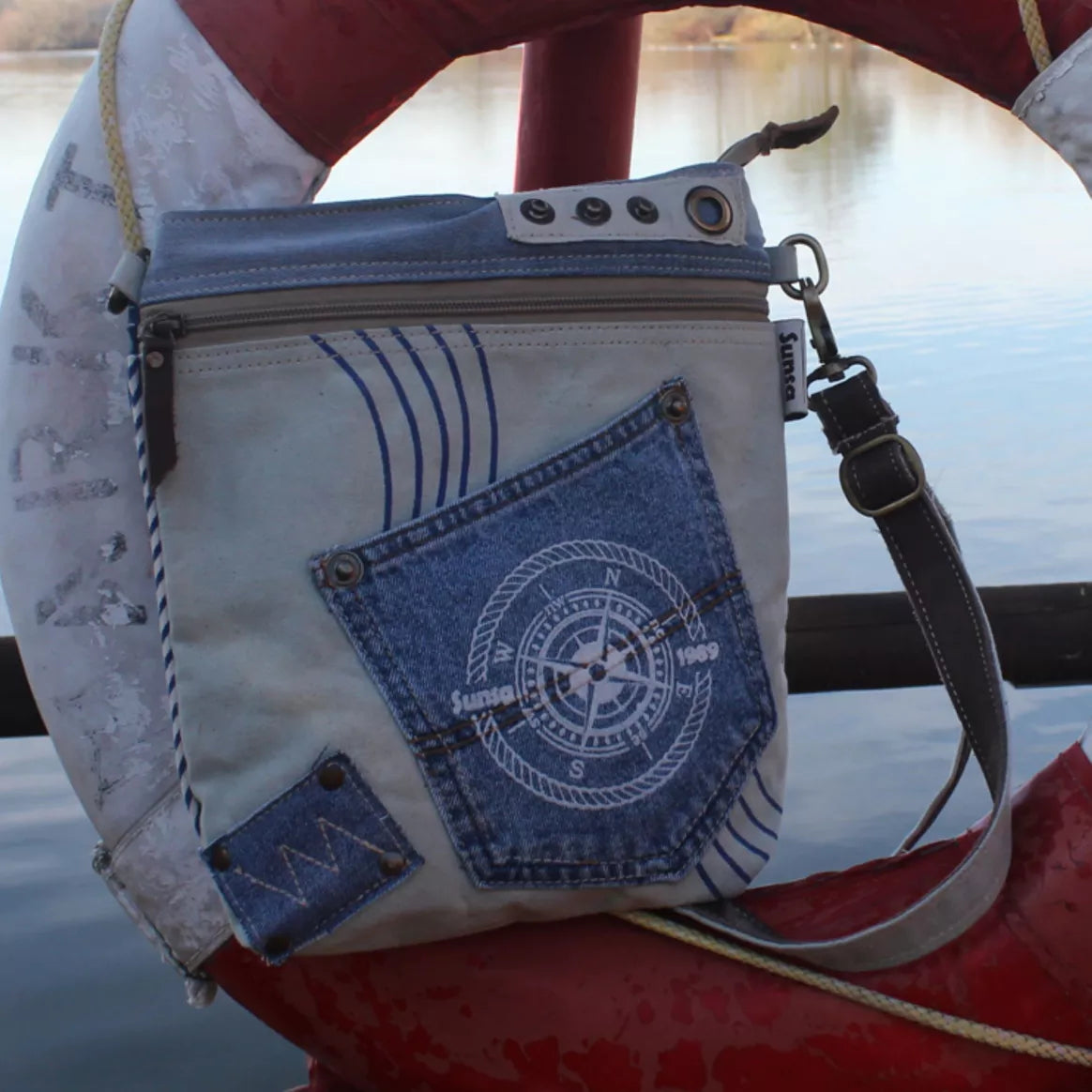Sunsa Damen Nachhaltige Maritim Umhängetasche