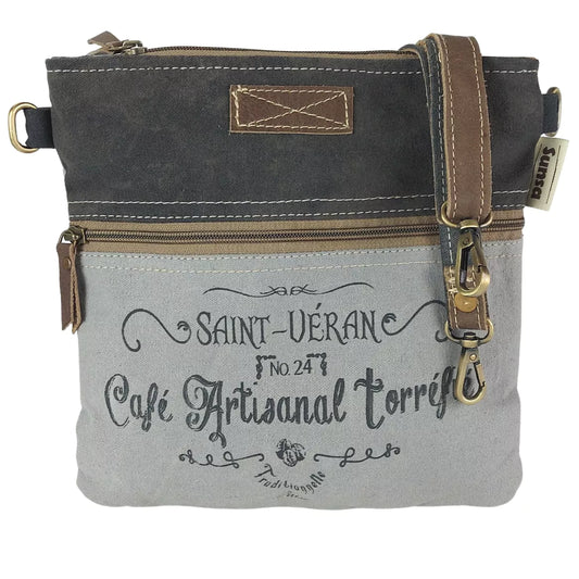 Sunsa Vintage Kleine Umhängetasche in Schwarz/Grau