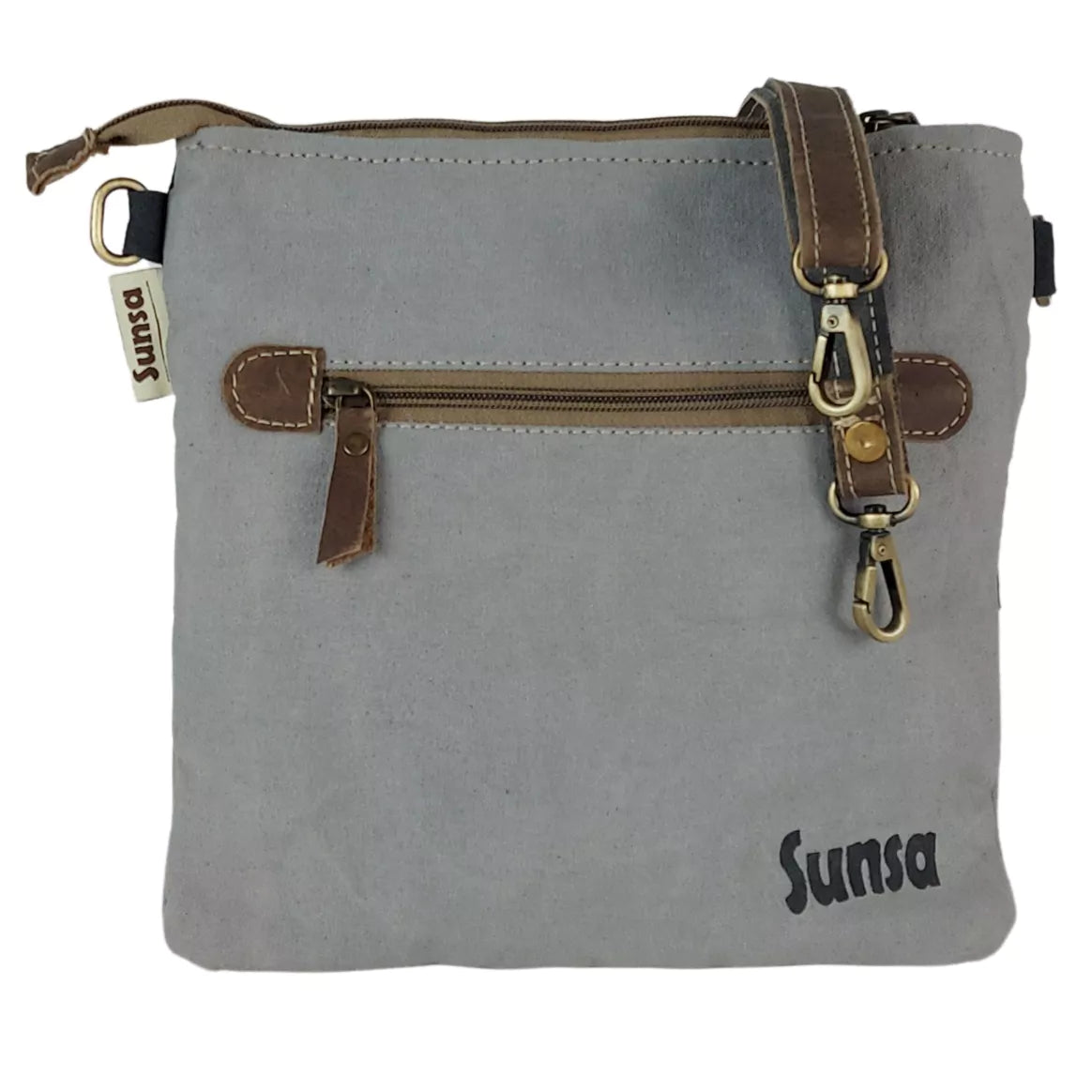 Sunsa Vintage Kleine Umhängetasche in Schwarz/Grau