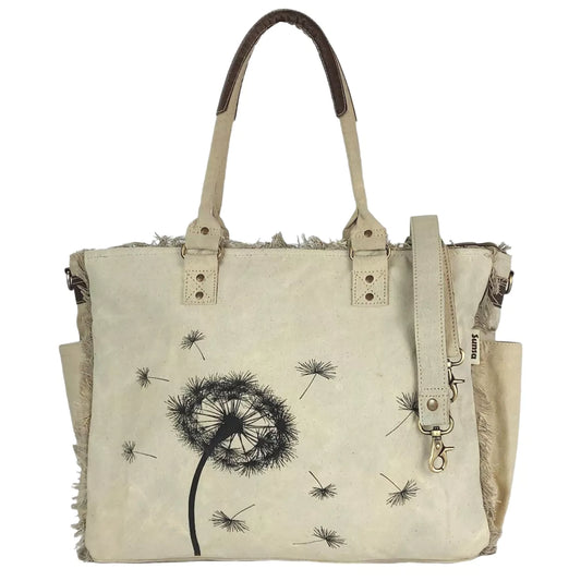 Sunsa Damen XXL Handtasche mit Pusteblume