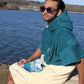 WAVE HAWAII Poncho Petrol, Velour Größe M