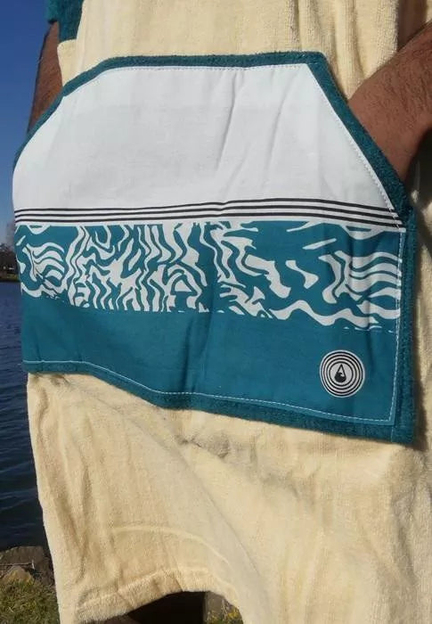 WAVE HAWAII Poncho Petrol, Velour Größe M