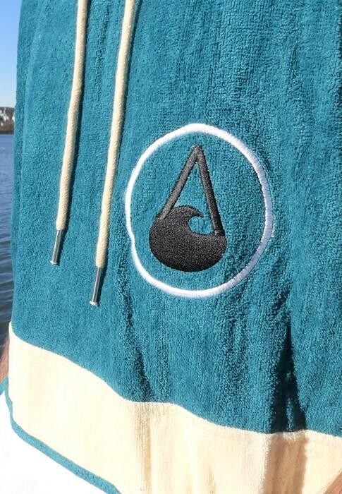 WAVE HAWAII Poncho Petrol, Velour Größe M