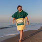 WAVE HAWAII Poncho Petrol, Velour Größe M