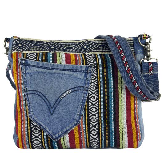 Sunsa Damen Umhängetasche aus recycelten Materialien Crossbody boho