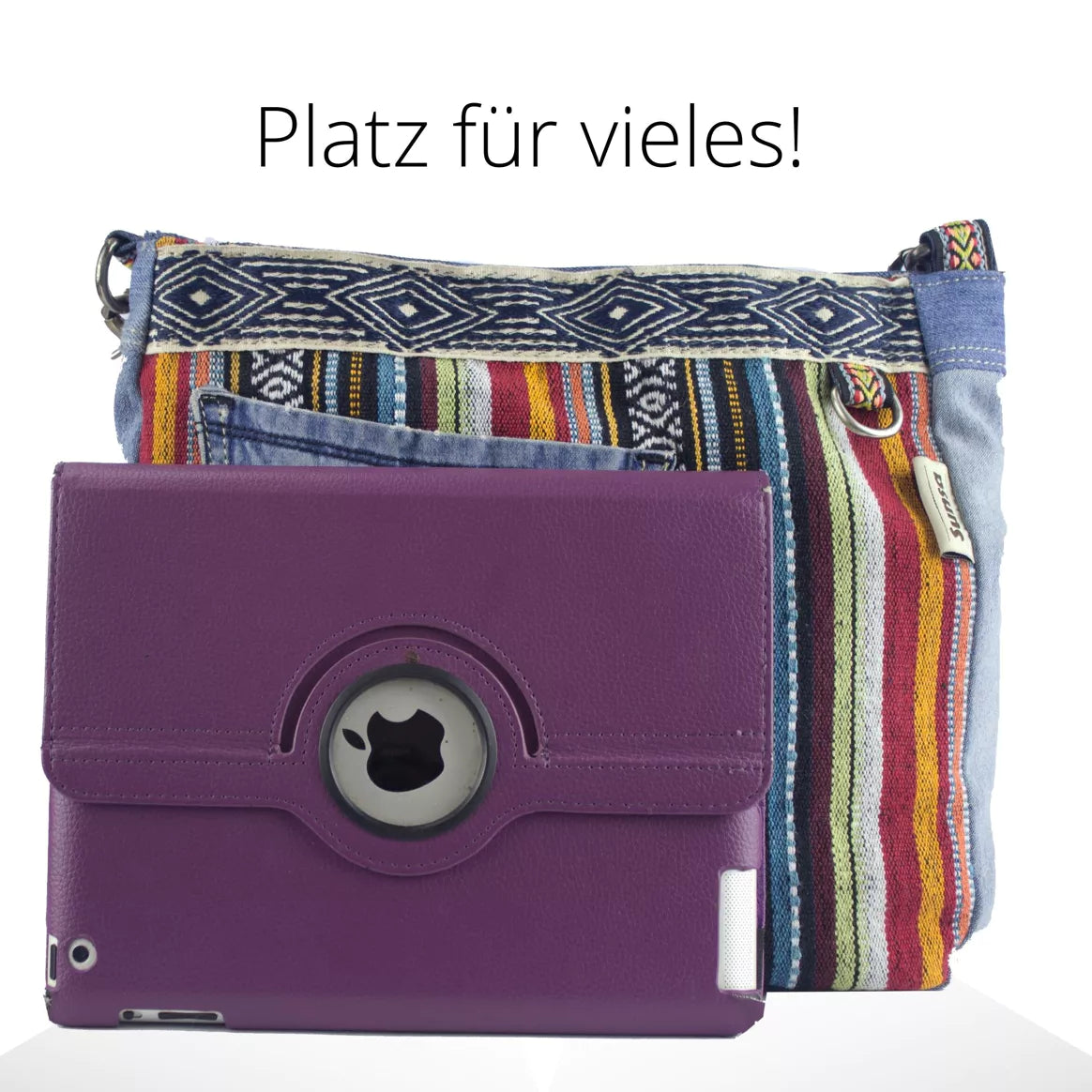 Sunsa Damen Umhängetasche aus recycelten Materialien Crossbody boho