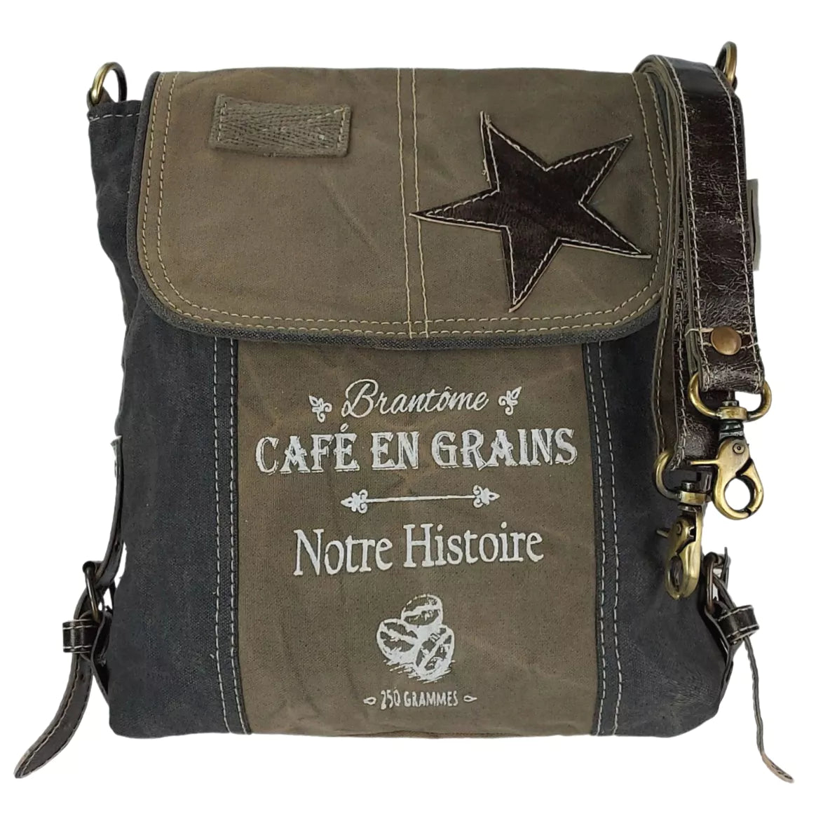 Sunsa Damen Umhängetasche Messenger aus Canvas & Leder
