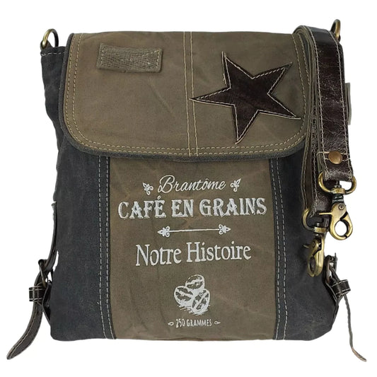 Sunsa Damen Umhängetasche Messenger aus Canvas & Leder