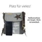Sunsa Vintage Schultertasche aus Canvas mit Leder