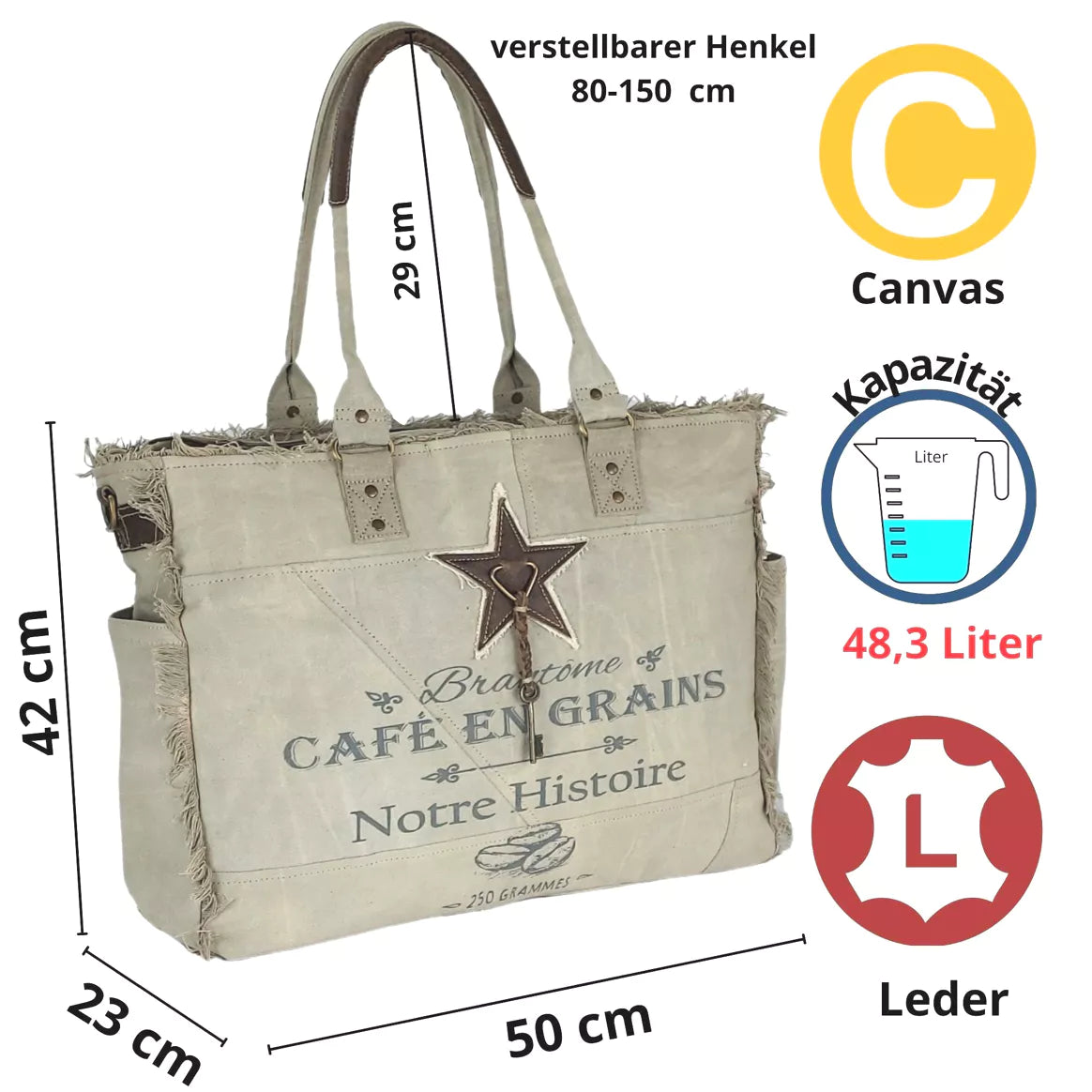 Sunsa Damen XXL Handtsche/Shopper Vintage