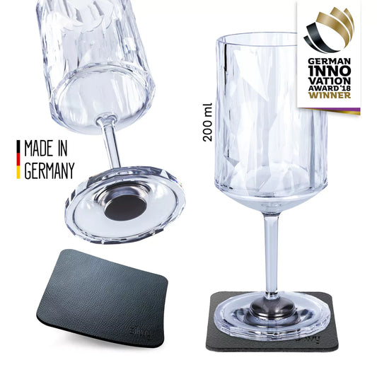 Silwy Magnet-Kunststoffgläser WEIN (2er Set) 0,2 l