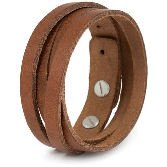 Simaru Nieten Lederarmband hellbraun