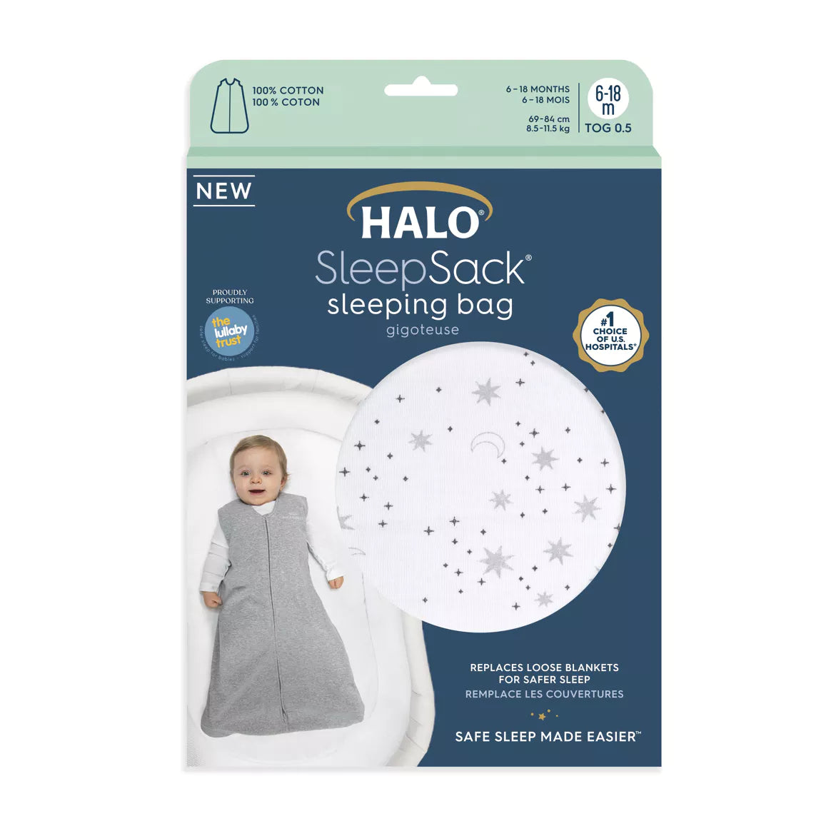 HALO Baby Schlafsack "Midnight Moons" Unisex 18-36 Monate