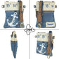 Sunsa Crossbody Tasche im Vintage Retro Stil mit Anker Maritimmotiv