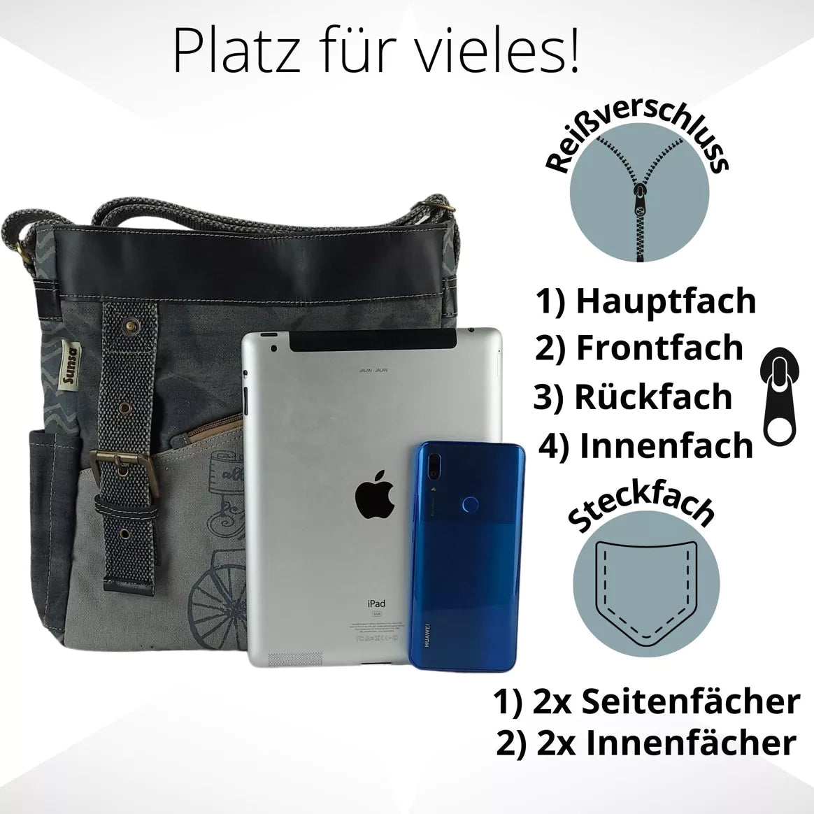 Sunsa Damen Große Crossbody Tasche in Vintage Stil