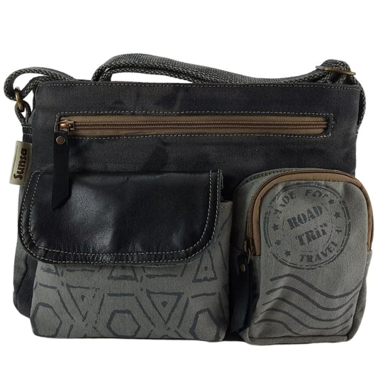 Sunsa Damen Schultertasche im Vintage Stil (Segeltuch)