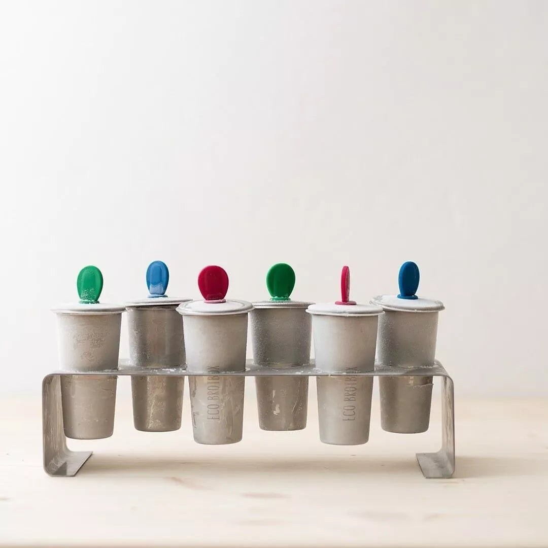 ECO Brotbox Ice Pops 6C - Edelstahl Eisformen für 6 mal Eis am Stiel