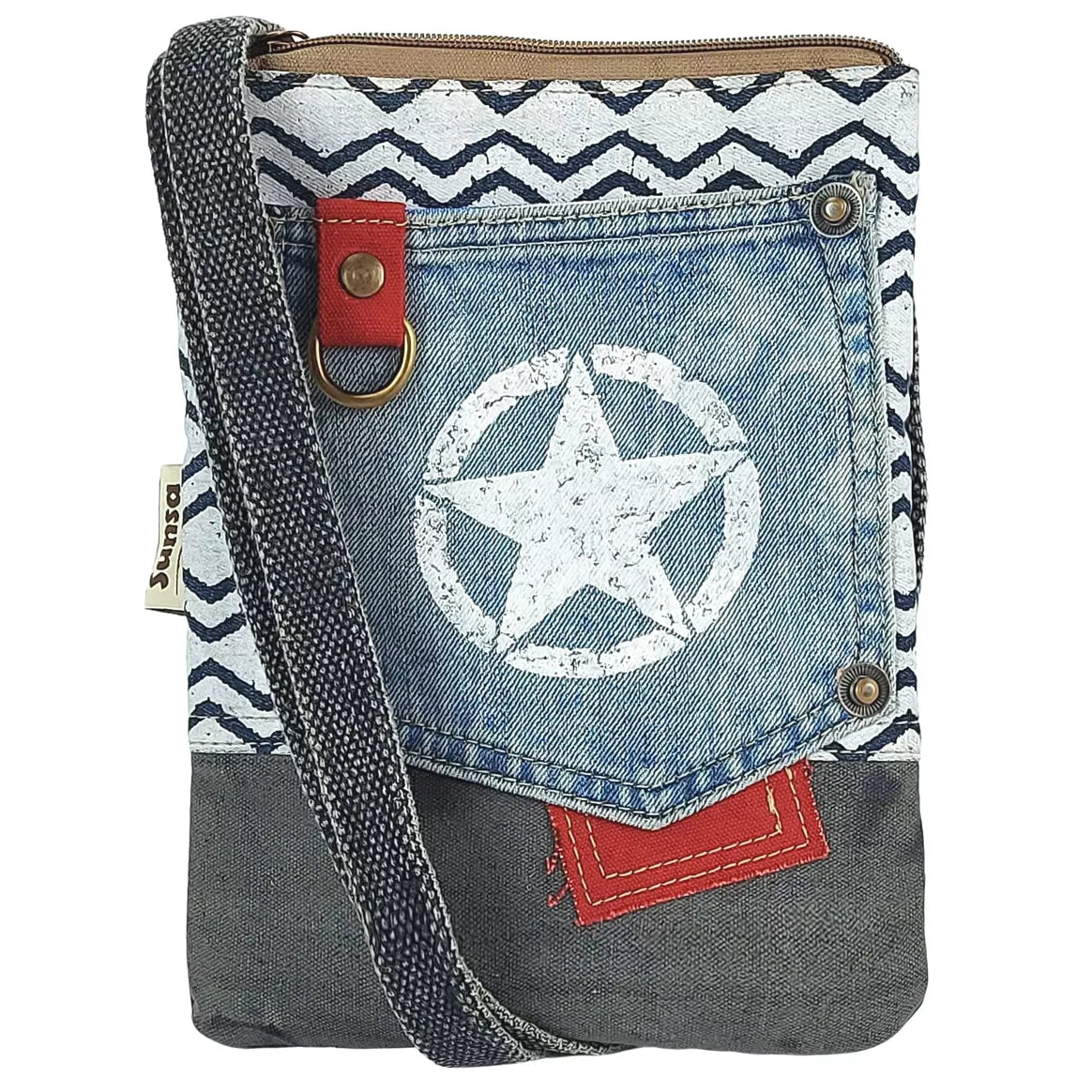 Sunsa Damen Umhängetasche Vegan aus Jeans