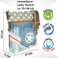 Sunsa Damen Umhängetasche aus recycelten Jeans & Canvas beige/blau
