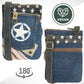 Sunsa Damen Umhängetasche aus recycelte Jeans und Canvas-Stern