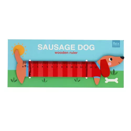 Rex London Holzlineal mit Dackel-Design – Sausage Dog