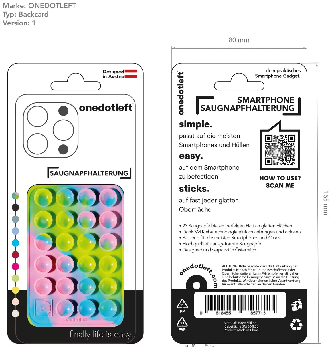 onedotleft™ Smartphone Saugnapfhalterung