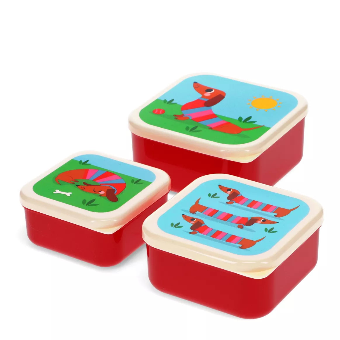 Rex London Snackboxen (3er-Set) – Sausage Dog Design
