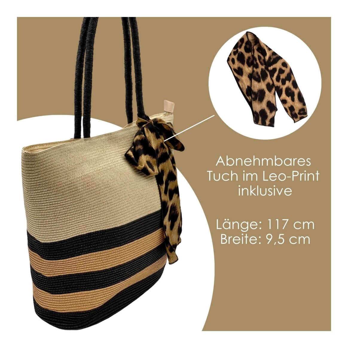 Julesmar Shopper "Leo" mit Leopard Print