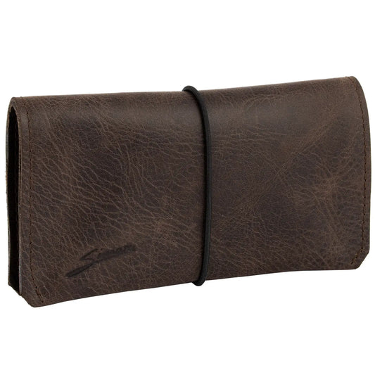 Simaru Echtleder-Tabaktasche - dunkelbraun