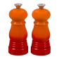 Le Creuset Salz- und Pfeffermühlen-Set Keramik-Mahlwerk Ofenrot 12,1 cm ABS-Kunststoff