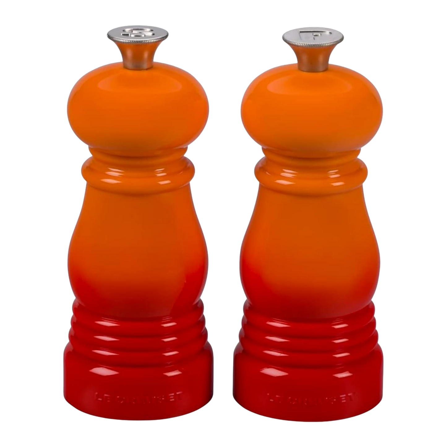 Le Creuset Salz- und Pfeffermühlen-Set Keramik-Mahlwerk Ofenrot 12,1 cm ABS-Kunststoff