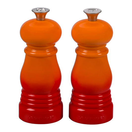 Le Creuset Salz- und Pfeffermühlen-Set Keramik-Mahlwerk Ofenrot 12,1 cm ABS-Kunststoff