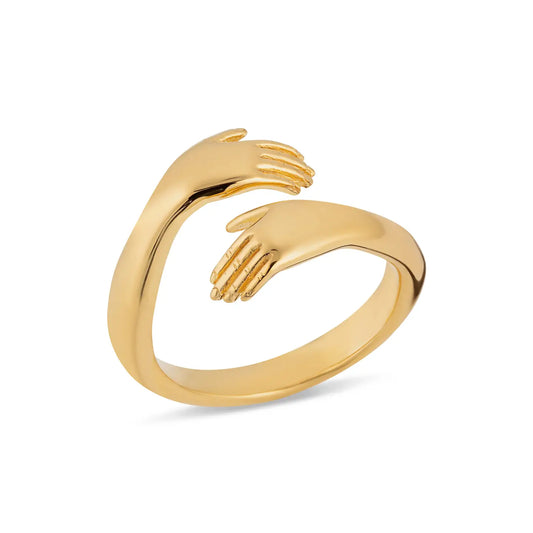 Lily Charmed - Umarmungsring aus 18 Karat vergoldetem 925er Sterlingsilber