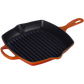 Le Creuset Gusseisen-Grillpfanne quadratisch 26 cm Ofenrot – Induktion, Made in France