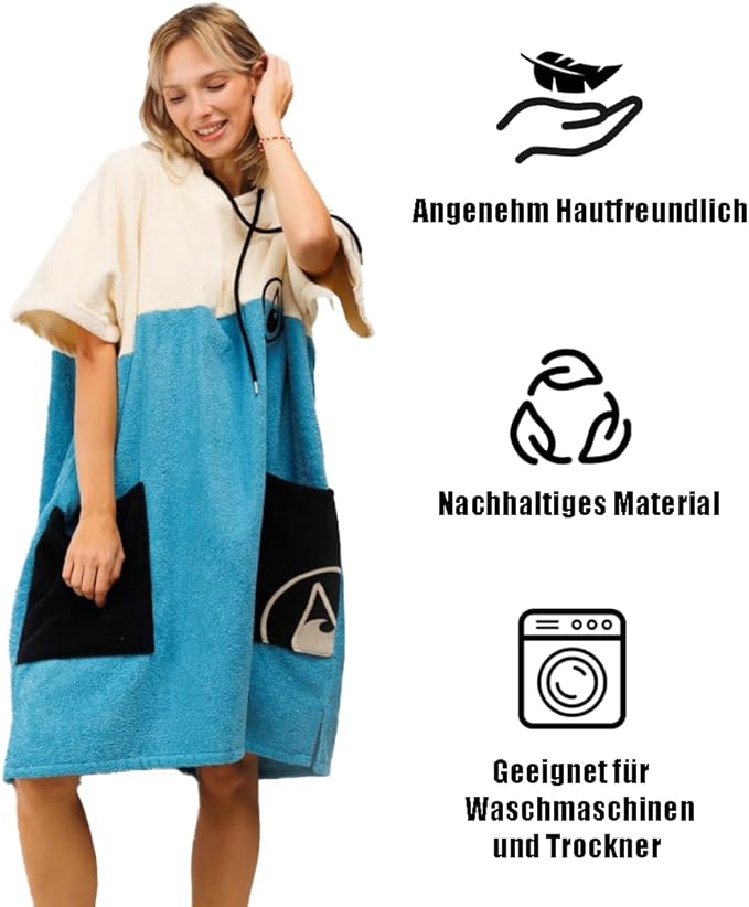 WAVE HAWAII Poncho Porto -Körpergrößen von 160-190 cm