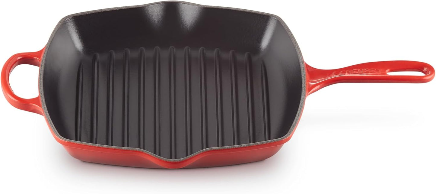 Le Creuset Signature Gusseisen-Grillpfanne 26 cm – Kirschrot