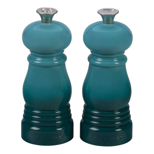 Le Creuset Salz- und Pfeffermühlen-Set Mini Karibik – Keramik-Mahlwerk, ABS-Kunststoff, 12,1 cm