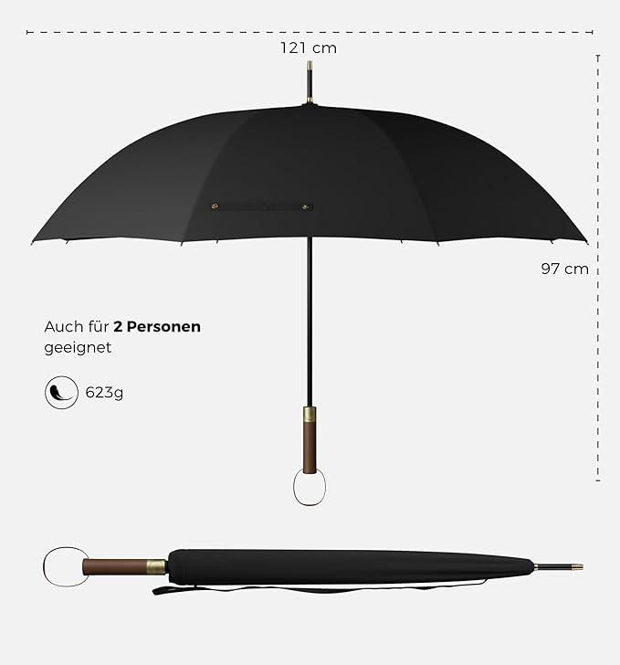 Sapor Design Stockschirm XXL - Schwarz