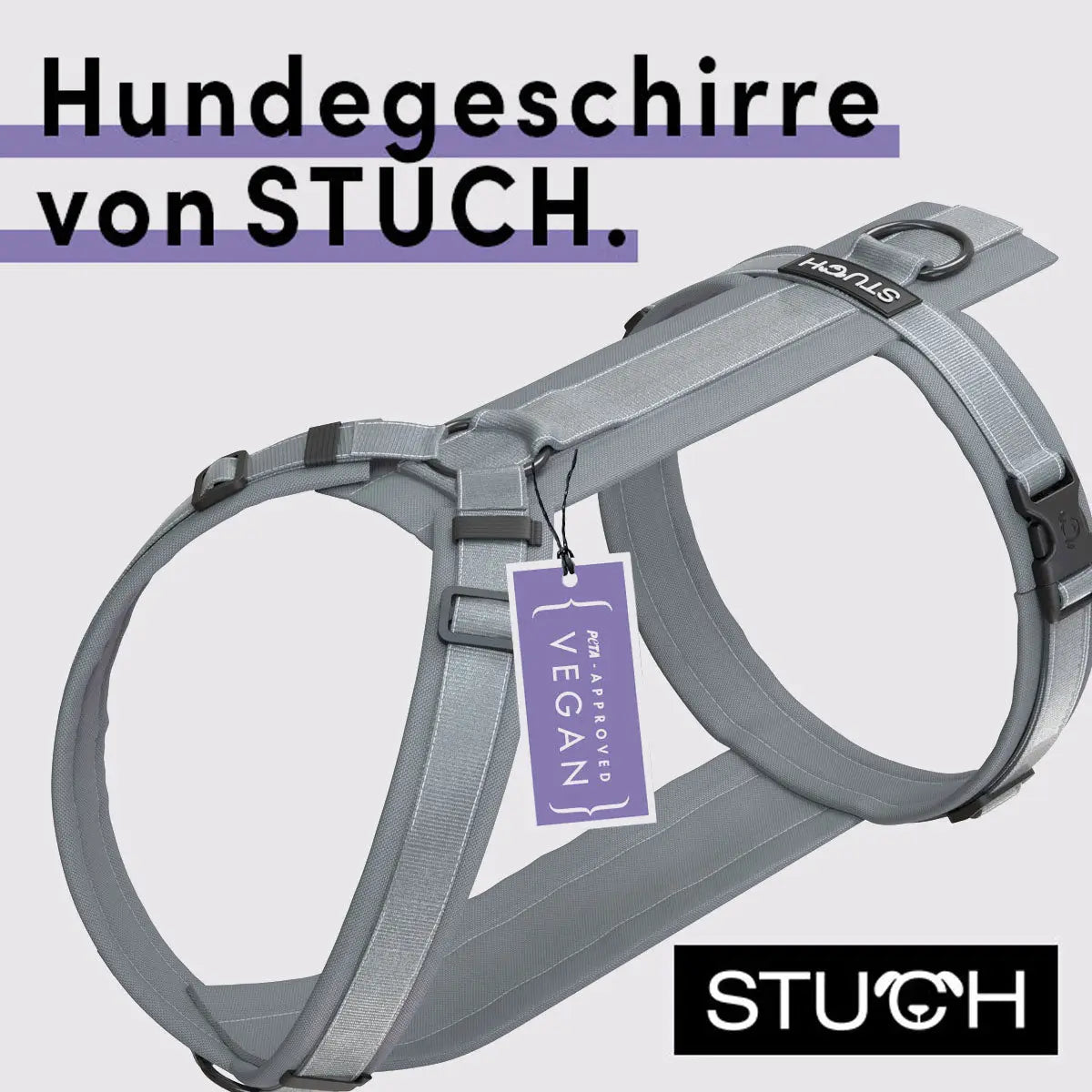 STUCH Hundegeschirr gepolstert - Grau XS