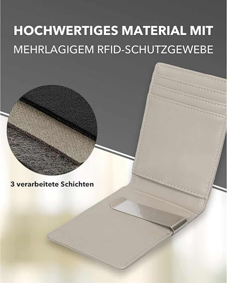 Kronenschein Slim Wallet mit Münzfach & RFID Schutz Grau