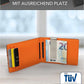 Kronenschein Slim Wallet mit Münzfach & RFID Schutz Schwarz-Orange
