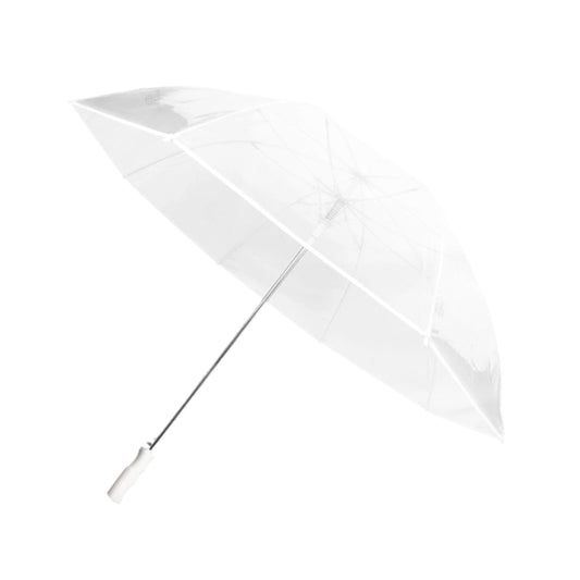 SMATI Großer transparenter Golf-Regenschirm in Weiß - Ideal für Hochzeiten