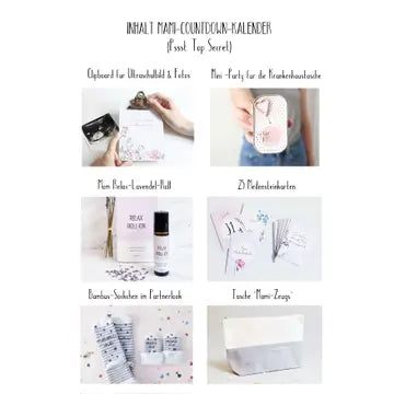 Mami Countdown Kalender - Geschenkset für werdende Mamas