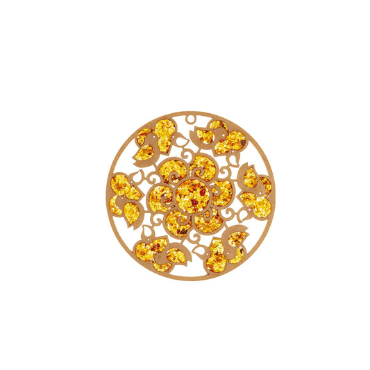 Raduly Suncatcher Bernstein – Blumen Herzen - D110mm